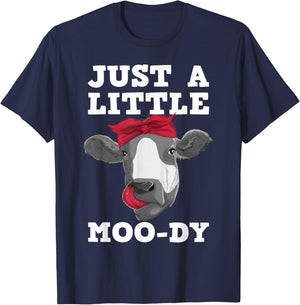 Cute Cow Design Women Dairy Cow Lover Cattle Farming T-Shirt - T-Shirt | Navy