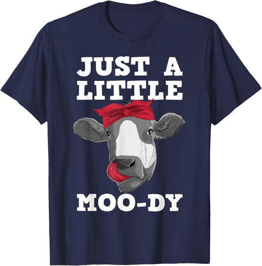 Cute Cow Design Women Dairy Cow Lover Cattle Farming T-Shirt - T-Shirt | Navy