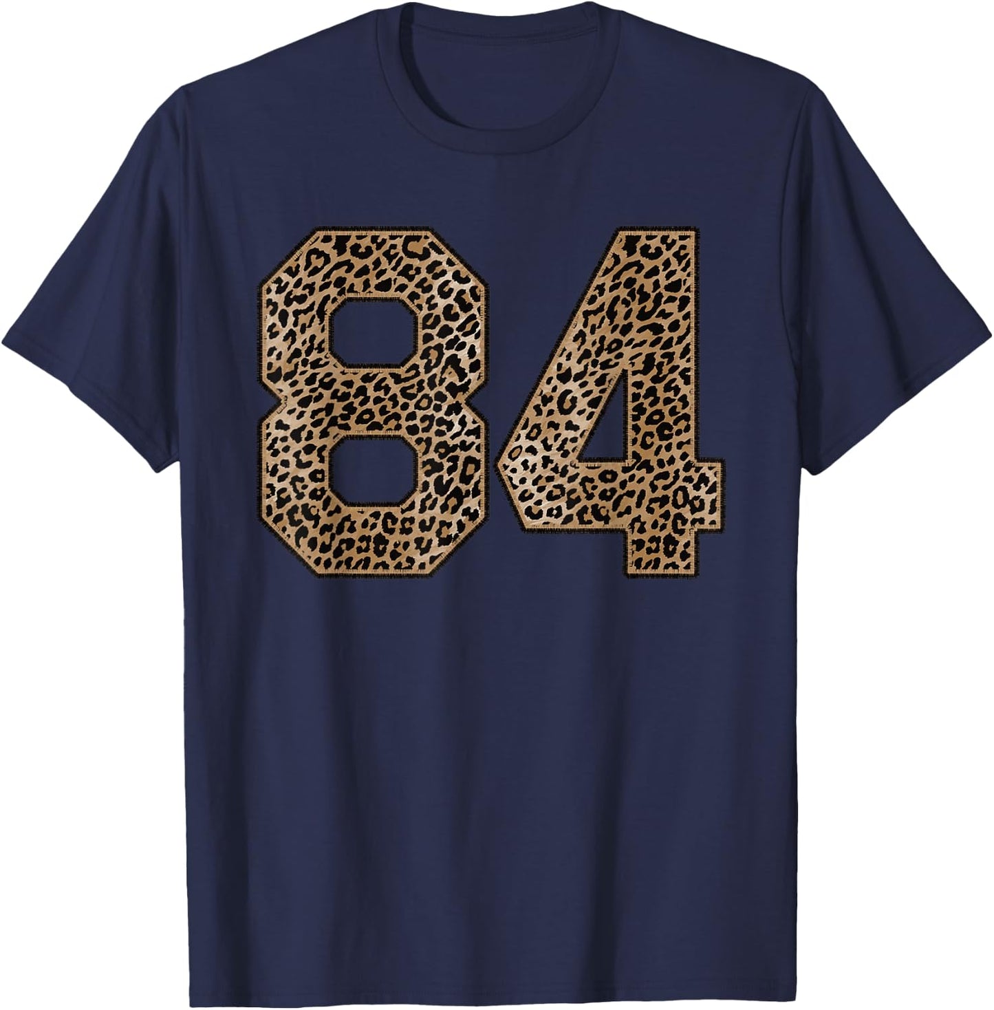 Leopard Number 84 Athlete Sports Jersey Supporter Fanwear T-Shirt - T-Shirt | Navy