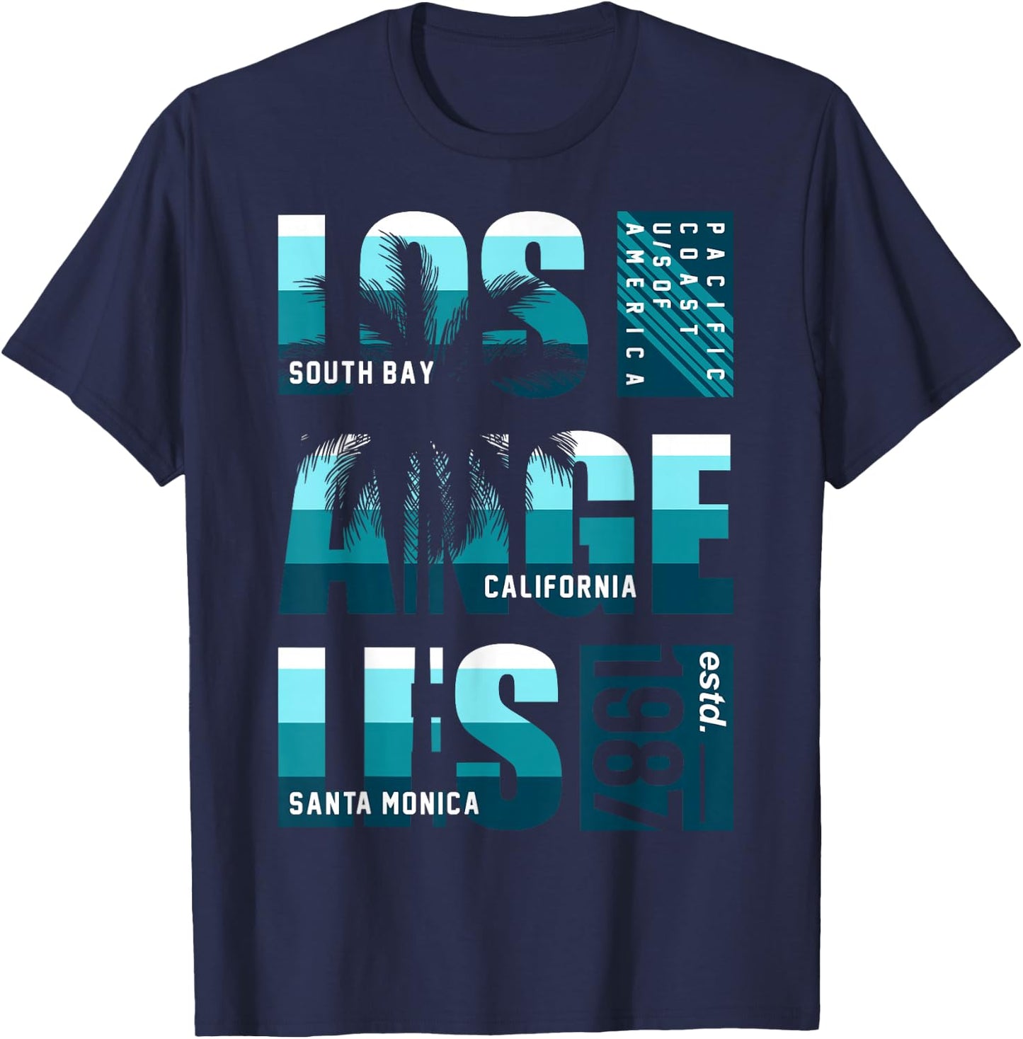 South Bay Los Angeles California Santa Monica T-Shirt - T-Shirt | Navy