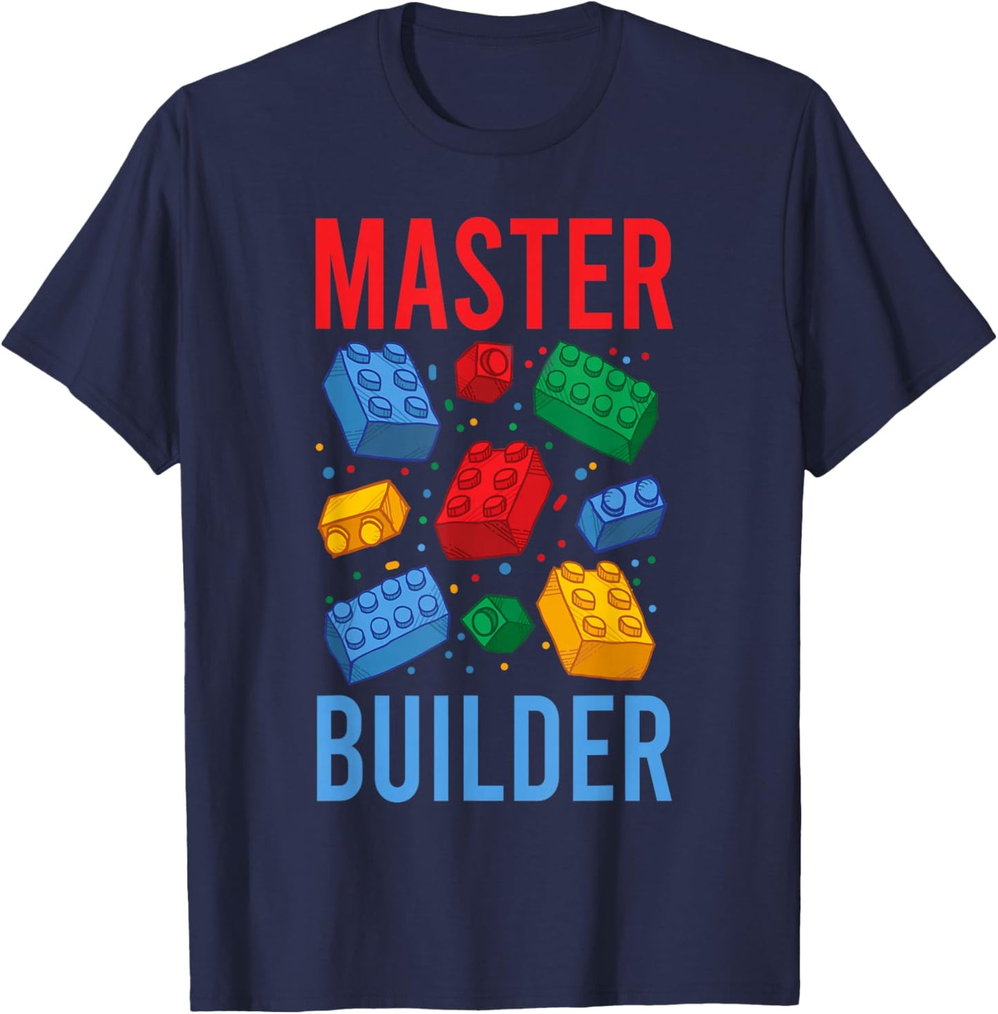 Bricks Master Builder Shirts, Men Women Kids Building Blocks T-Shirt - T-Shirt | Navy