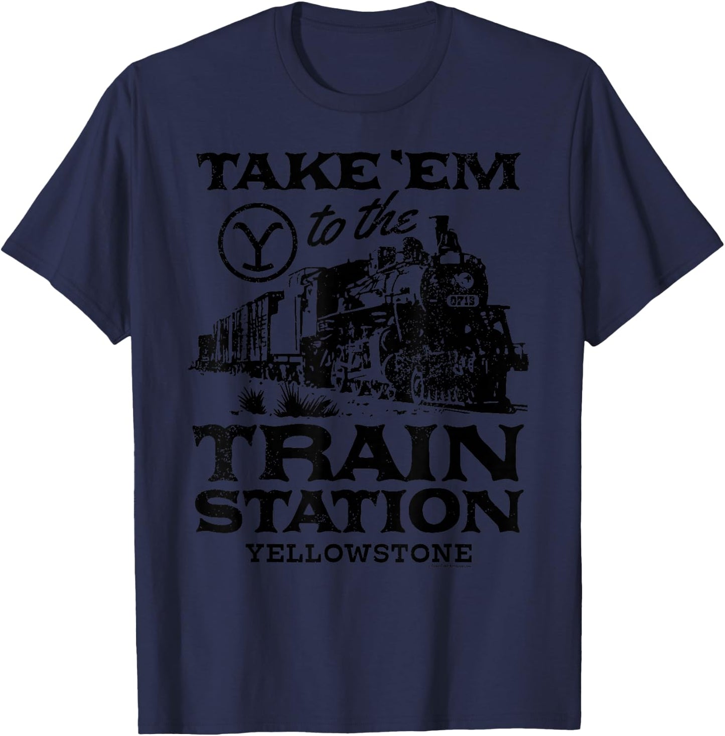 Yellowstone - Take Em to The Train Station T-Shirt - T-Shirt | Navy