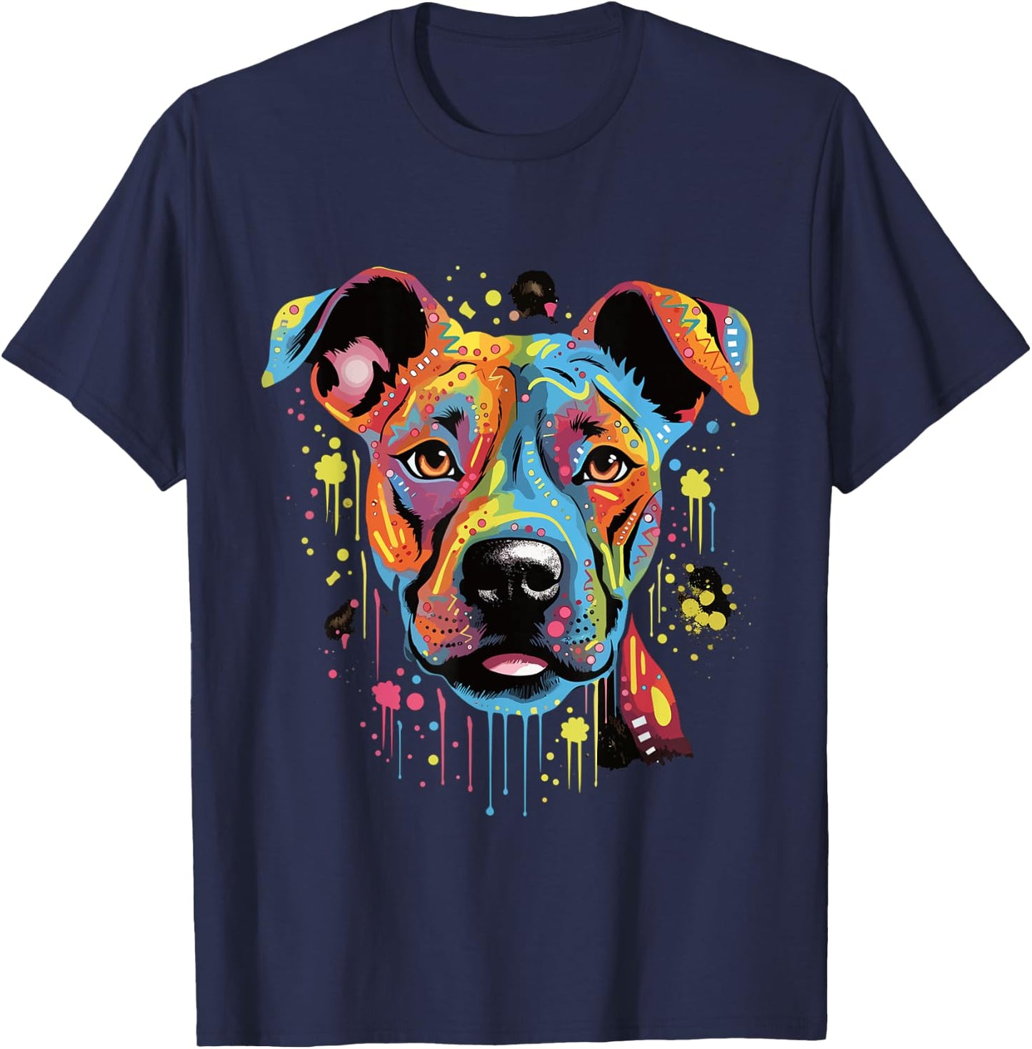 American Stafford Terrier Dog Men Women T-Shirt - T-Shirt | Navy