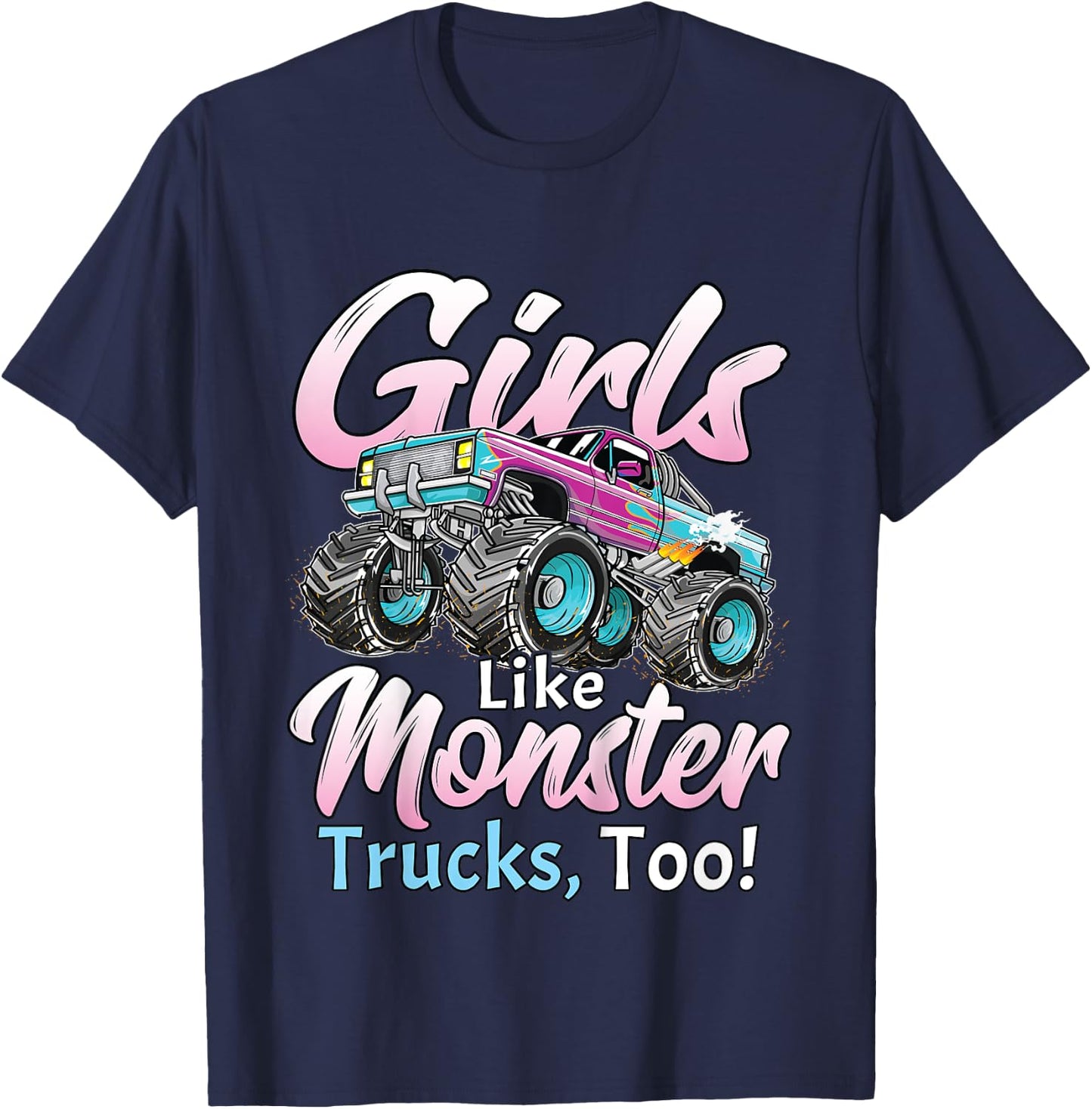 Monster Truck Unicorn Birthday Party Monster Truck Girl T-Shirt - T-Shirt | Navy
