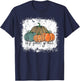 Bleached Leopard Pumpkin Autumn Its Fall Yall Thanksgiving T-Shirt - T-Shirt | Navy