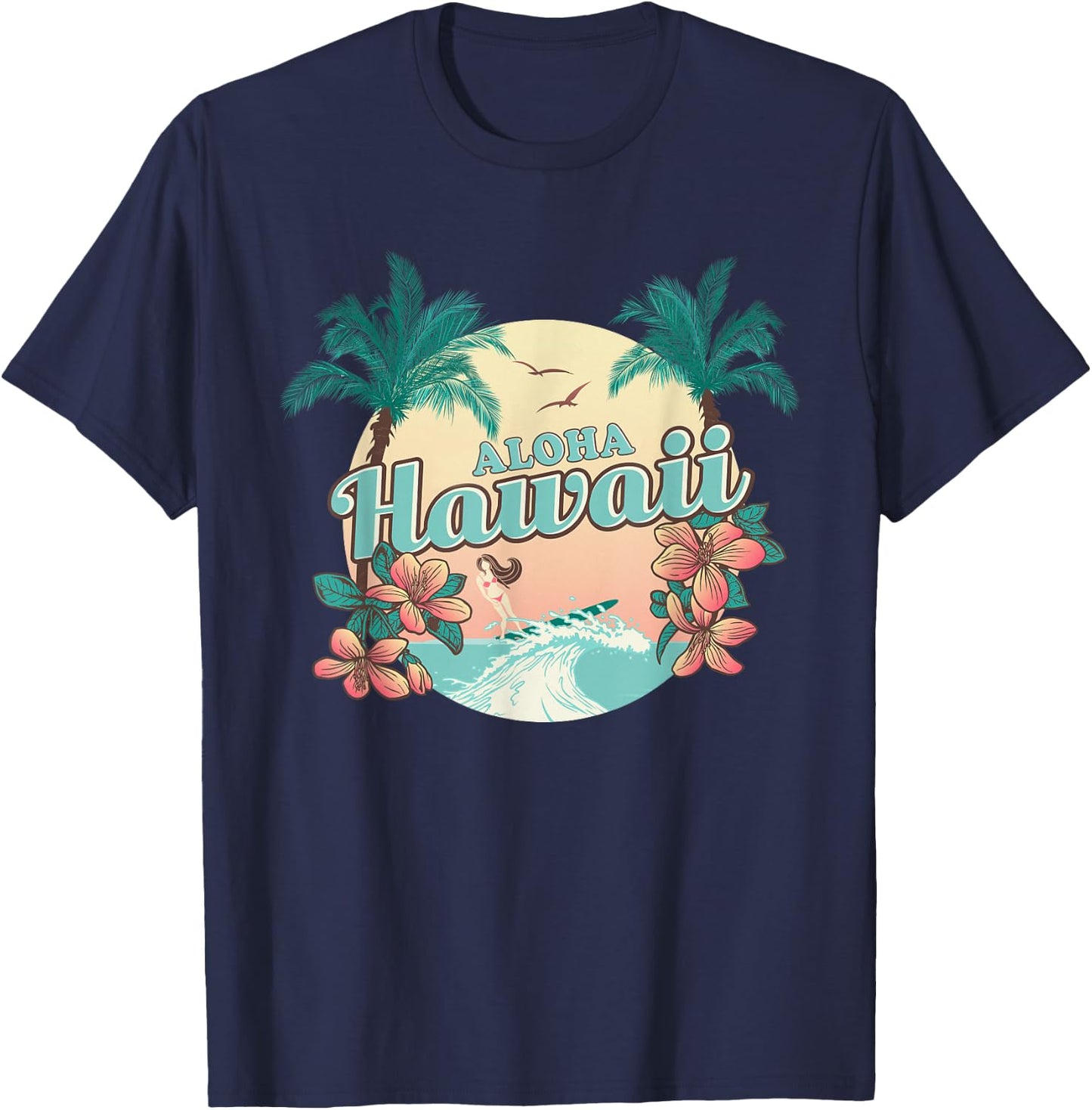 Hawaii - ALOHA - HI - Throwback Design - Classic T-Shirt - T-Shirt | Navy