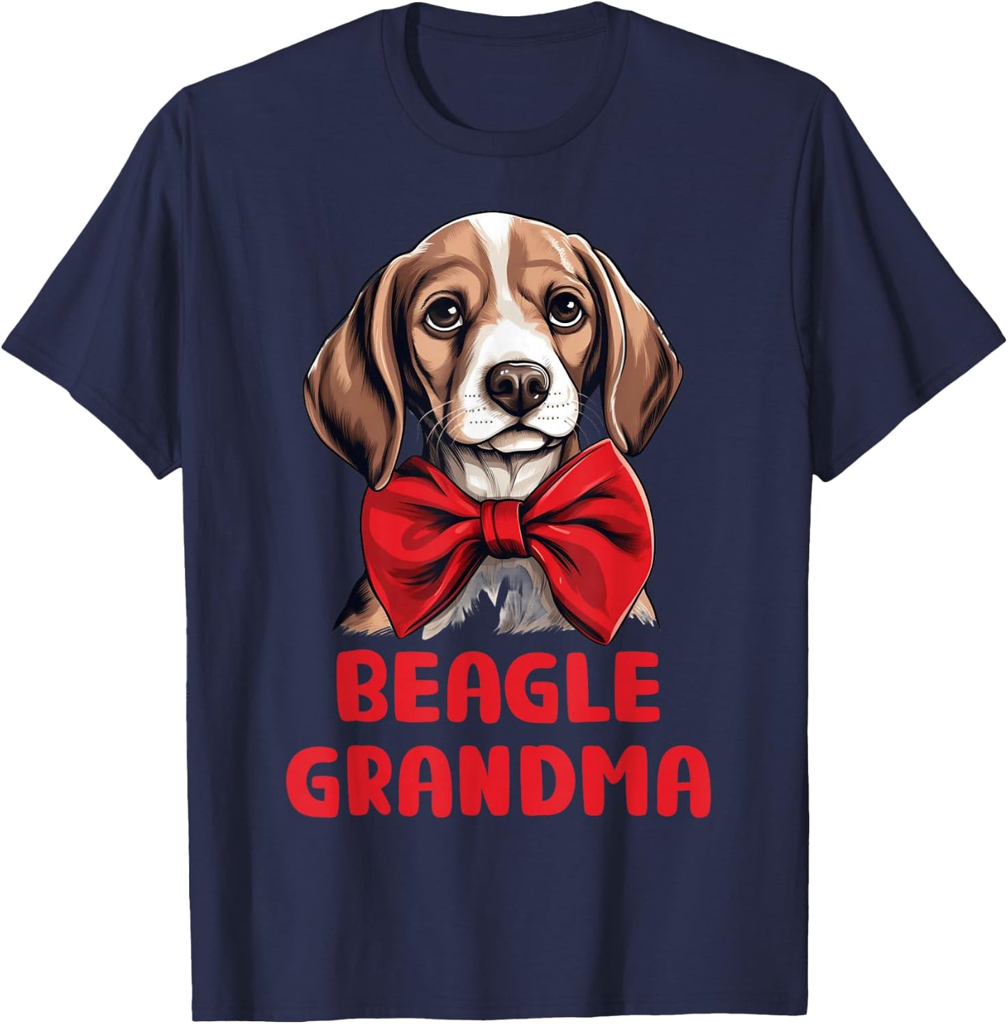 Cute Beagle Grandma Dog Lovers Gift Funny Puppy Beagle Owner Women Girls Kids T-Shirt - T-Shirt | Navy