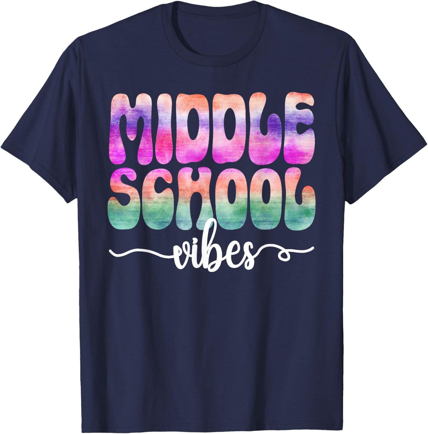 Hello Middle School Vibes Back To School Middle School Squad T-Shirt - T-Shirt | Navy