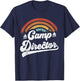 Summer Camp Director Staff Groovy Rainbow Camp Counselor T-Shirt - T-Shirt | Navy