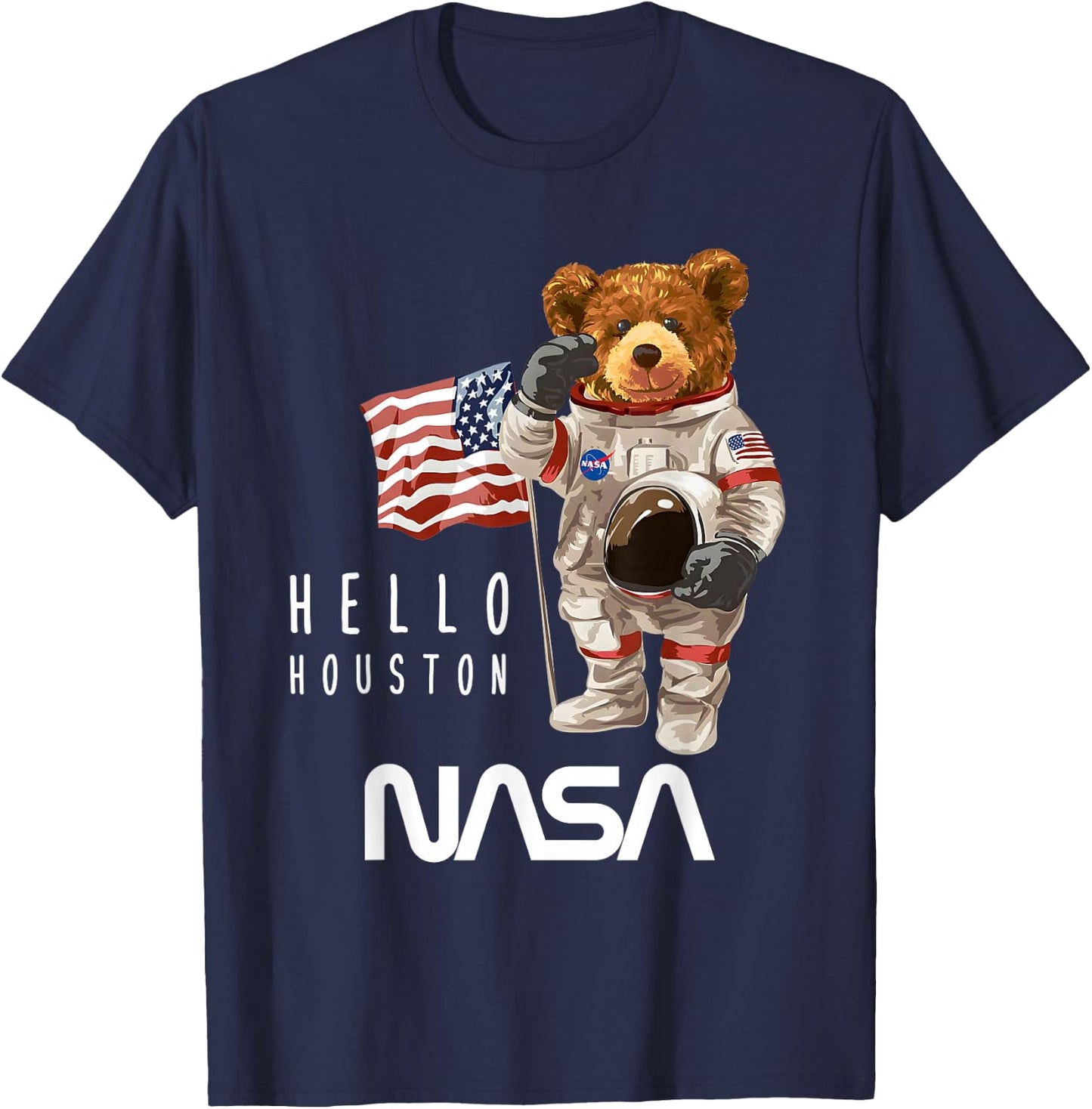 NASA Astronaut Teddy-Bear Worm Logo T-Shirt - T-Shirt | Navy
