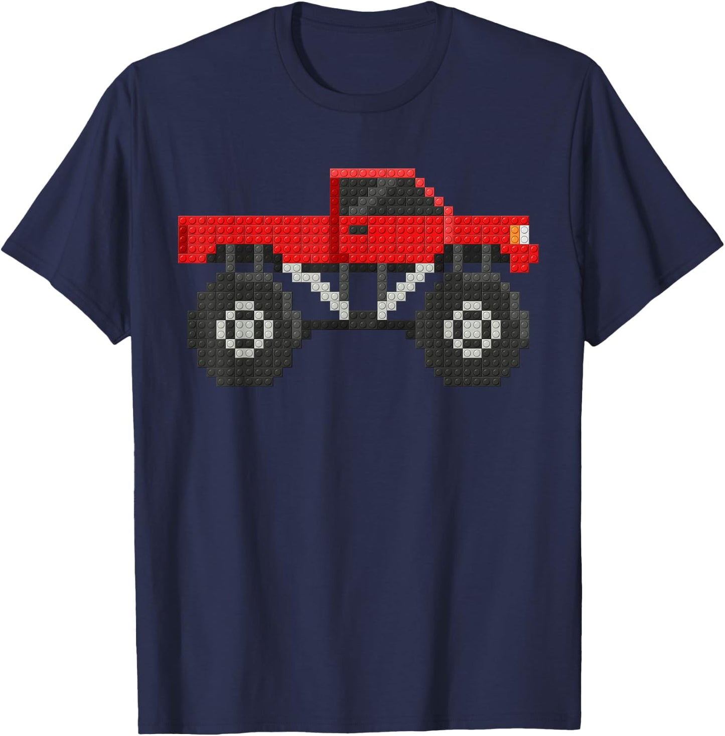 Monster Truck Kids Master Builder Building Blocks Bricks T-Shirt - T-Shirt | Navy