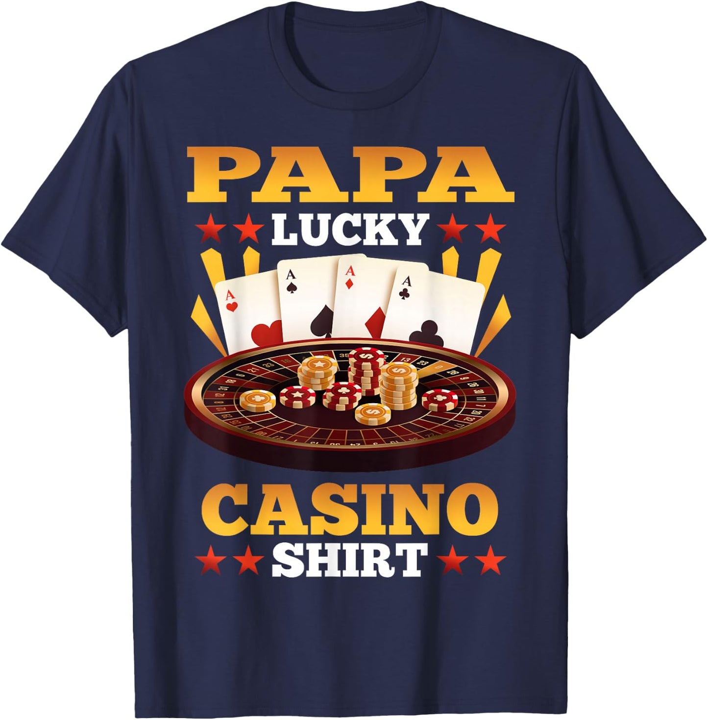 Casino Papa Lucky Casino Shirt Matching Family Party T-Shirt - T-Shirt | Navy