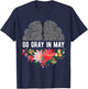 Brain Cancer Tumor Awareness Go Gray In May Flowers T-Shirt - T-Shirt | Navy