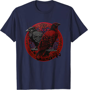 Scandinavian Odin Ravens T-Shirt - T-Shirt | Navy