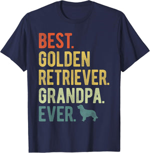 Best Golden Retriever Grandpa Ever Dog Lovers Father's Day Men Women T-Shirt - T-Shirt | Navy