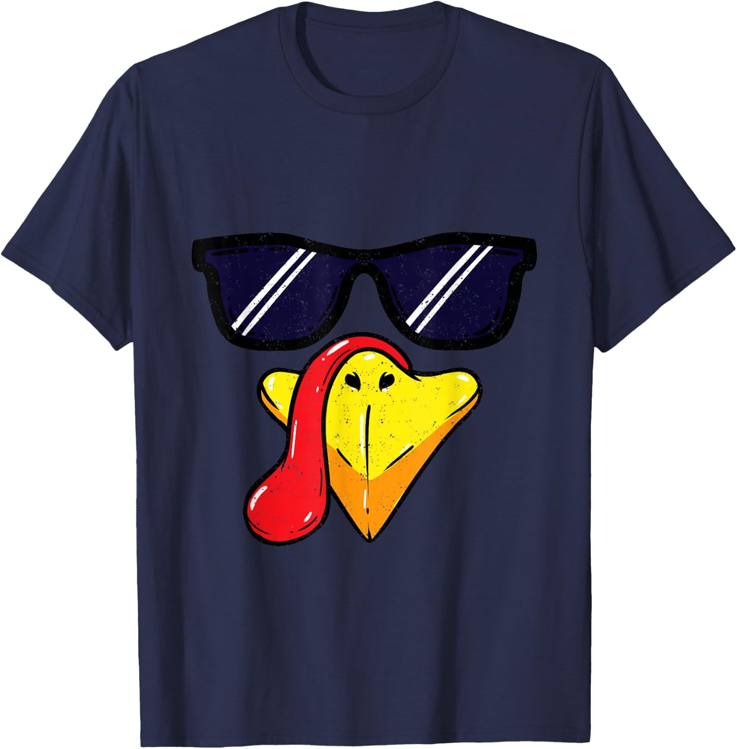 Turkey Face Thanksgiving Day Pilgrim Trot Costume T-Shirt - T-Shirt | Navy