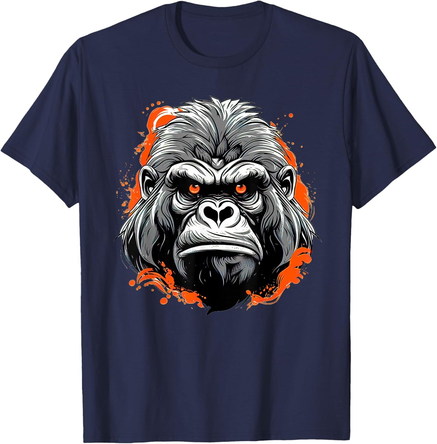 Mad gorilla Monkey ape face with a serious look T-Shirt - T-Shirt | Navy