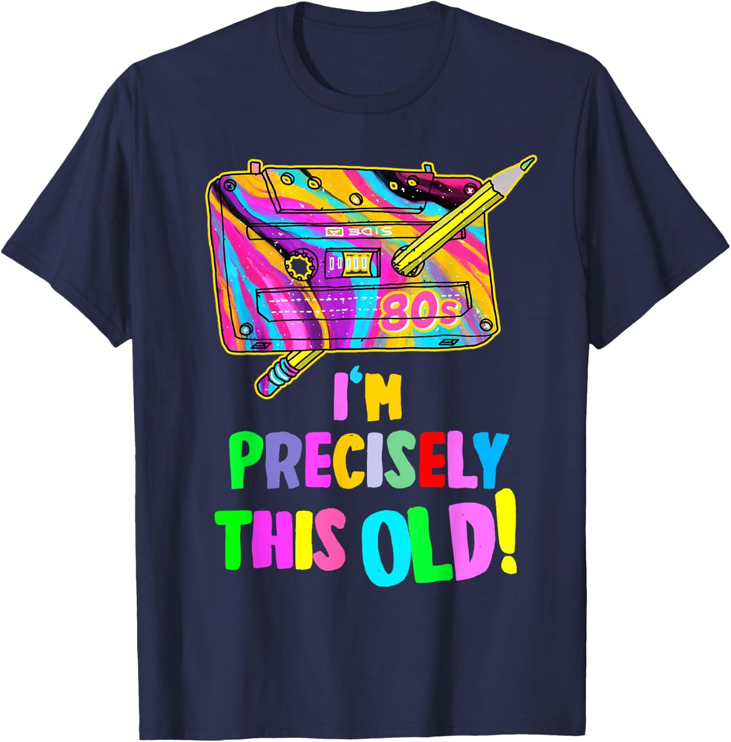 80s Ideas Rave Outfit & 80s Festival Costume T-Shirt - T-Shirt | Navy