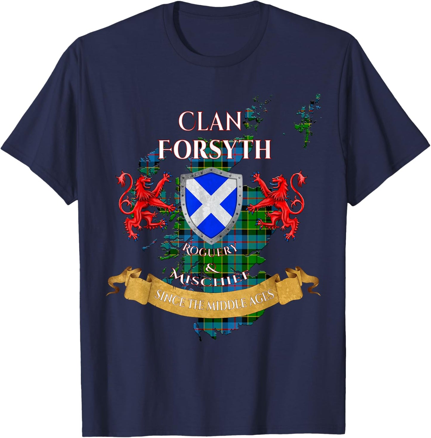 Forsyth Scottish Family Clan Middle Ages Mischief T-Shirt - T-Shirt | Navy