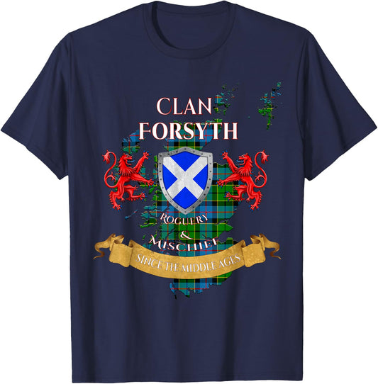 Forsyth Scottish Family Clan Middle Ages Mischief T-Shirt - T-Shirt | Navy