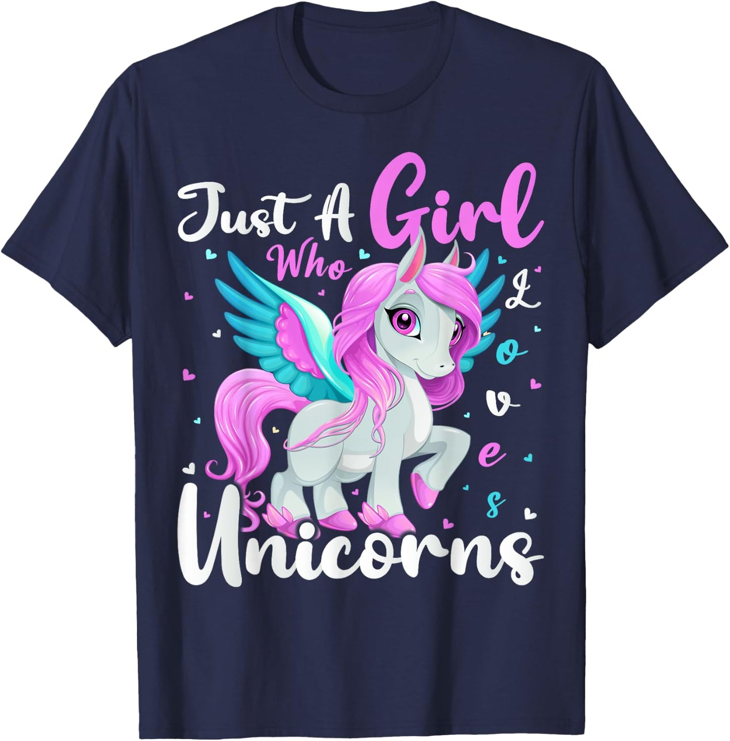 Unicorn Lover Just A Girl Who Loves Unicorns T-Shirt - T-Shirt | Navy