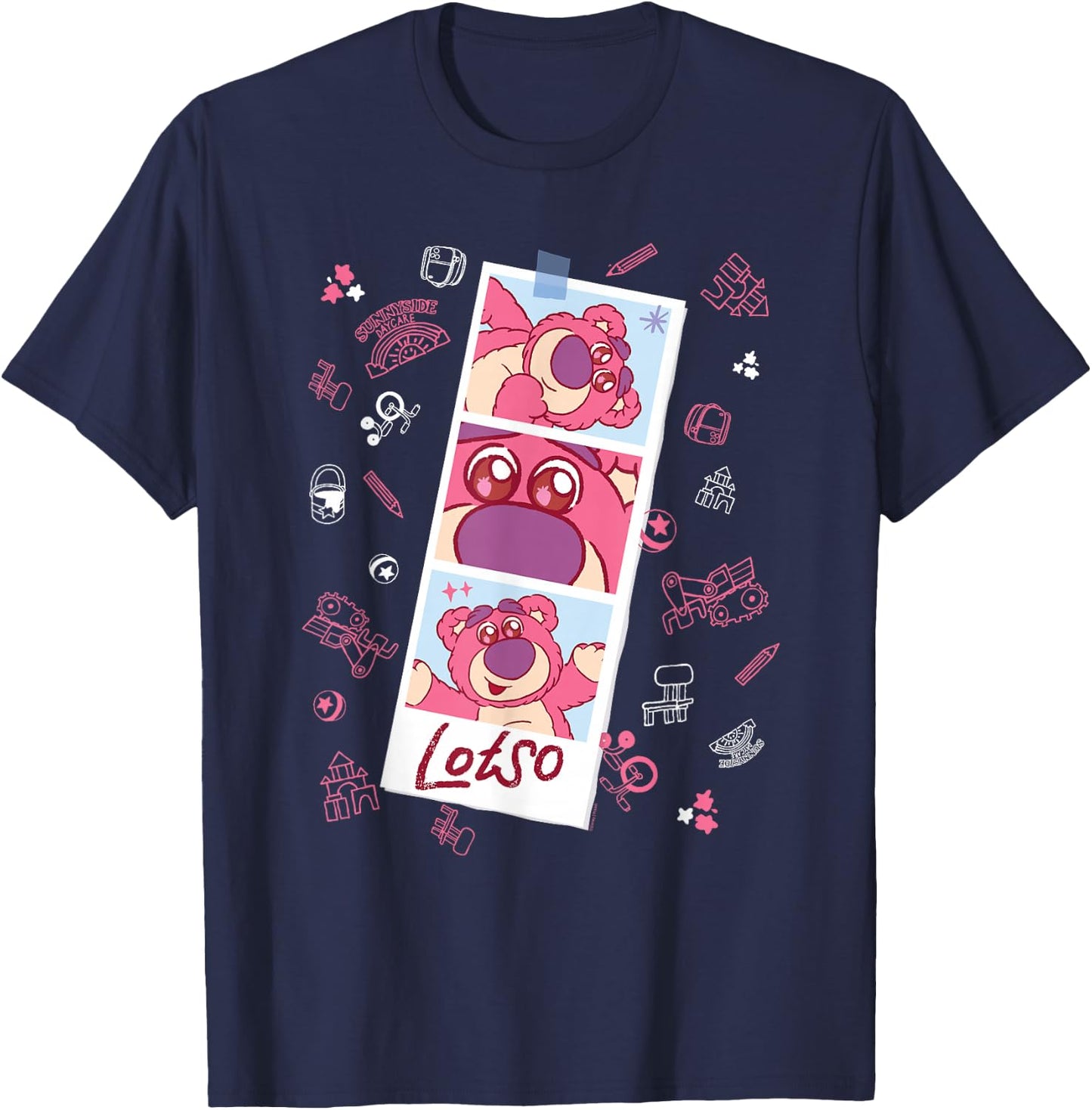 Disney and Pixar’s Toy Story Lotso Fluffy Cute Photo Strip T-Shirt - T-Shirt | Navy