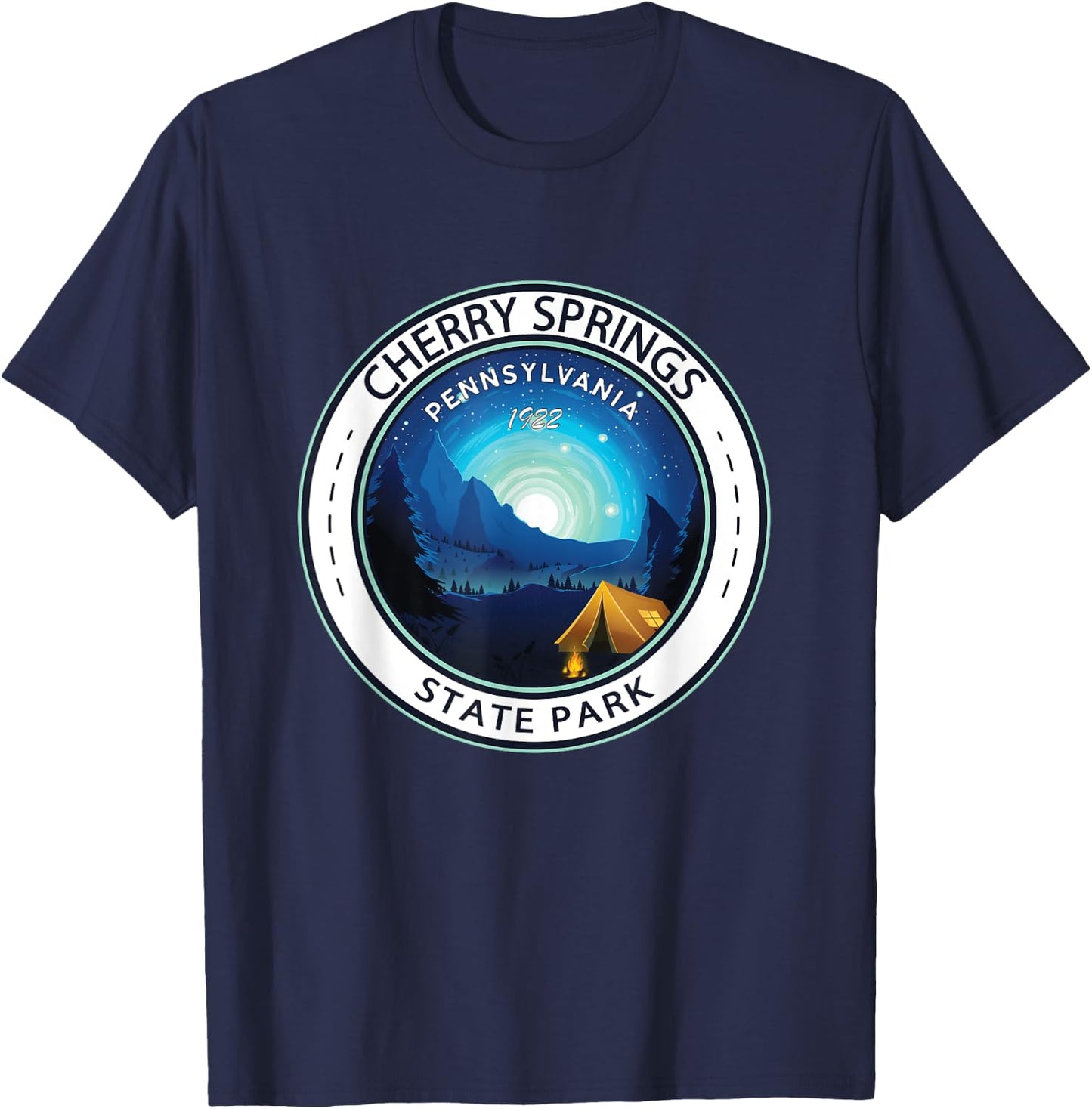 Cherry Springs State Park Pennsylvania Badge Vintage T-Shirt - T-Shirt | Navy