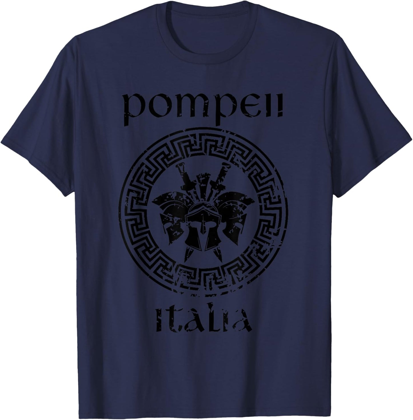 Pompeii Italy Gladiator Warrior Vacation Vintage T-Shirt - T-Shirt | Navy