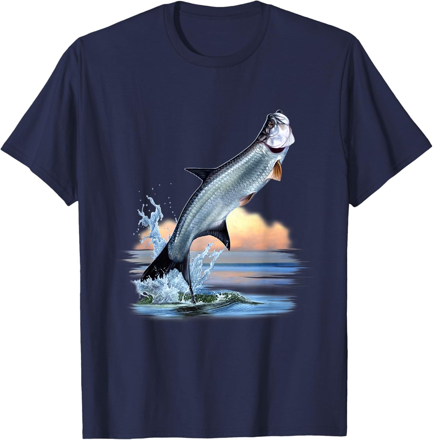 Tarpon Fish Fresh Water Wildlife Hunting Fishing Apparel T-Shirt - T-Shirt | Navy