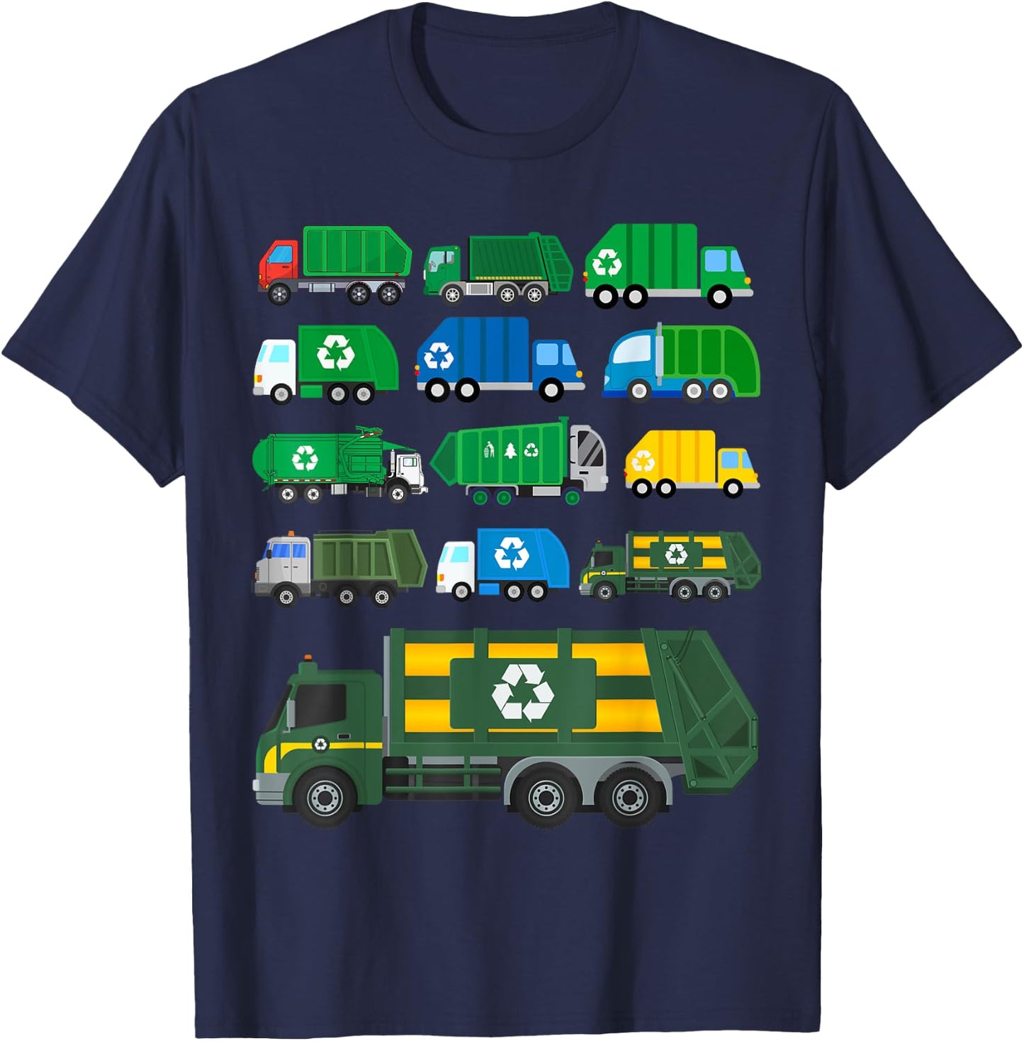 Garbage Truck Global Recycling Day Trash Truck Collector T-Shirt - T-Shirt | Navy