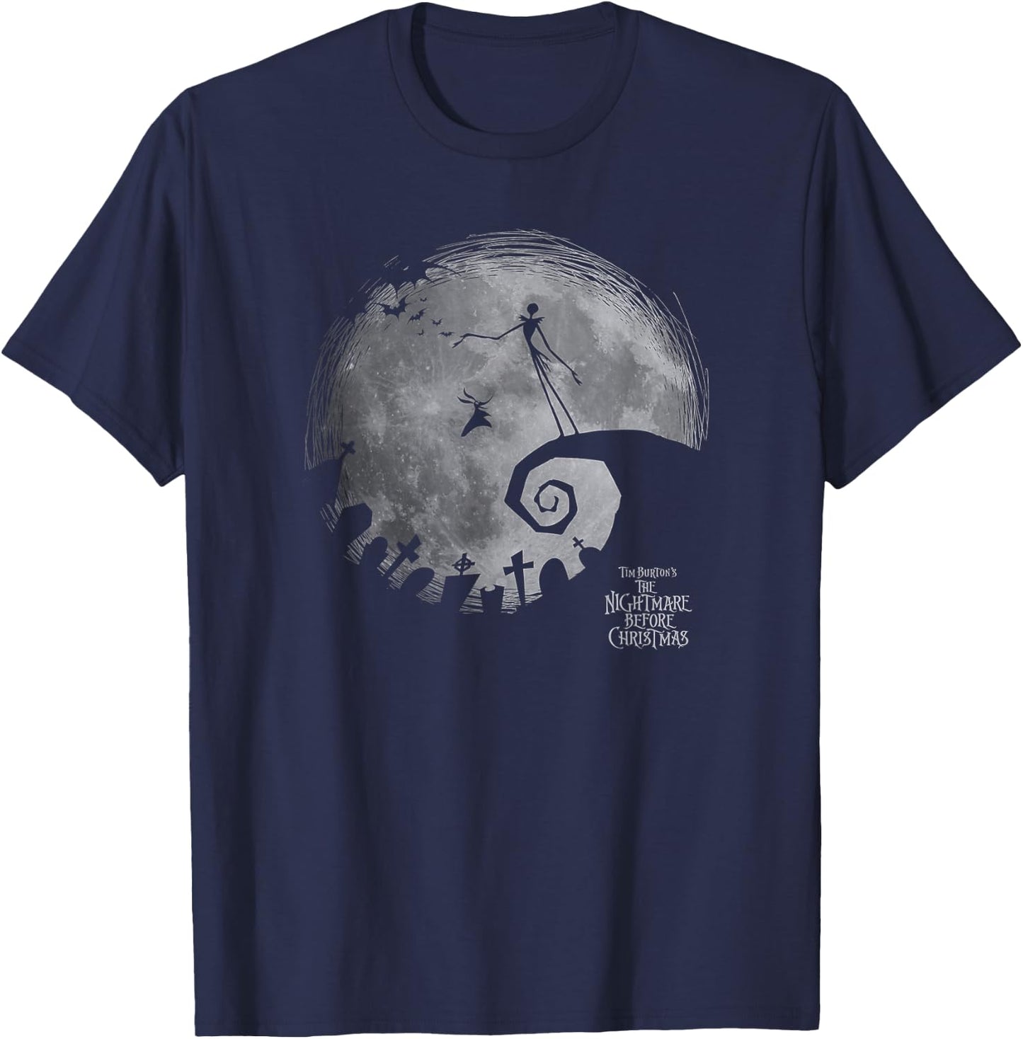 Disney The Nightmare Before Christmas Jack Big Moon T-Shirt - T-Shirt | Navy
