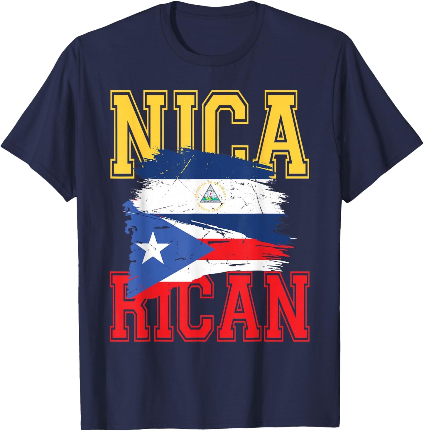 Nicaragua Nica Puerto Rico Boricua Nica Rican Puerto Rican T-Shirt - T-Shirt | Navy