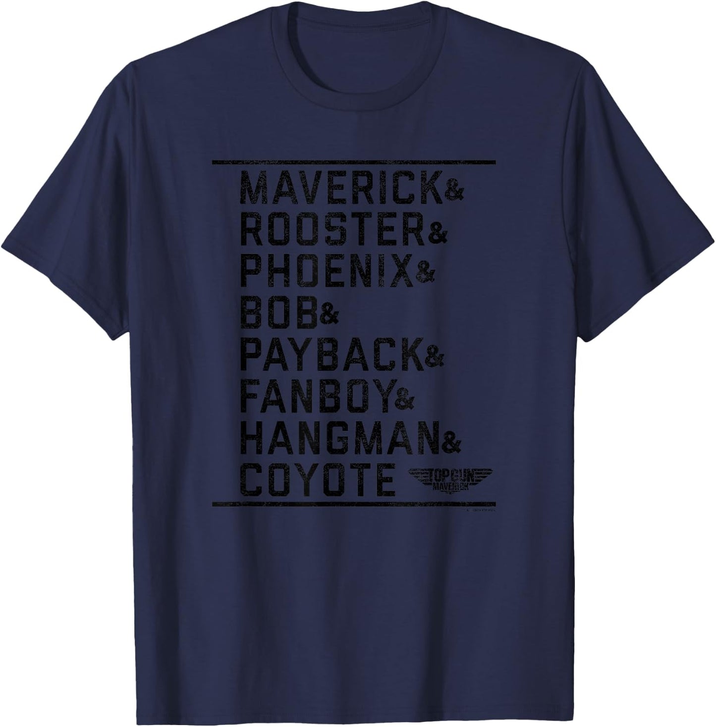 Top Gun: Maverick Cast Name Stack & Logo T-Shirt - T-Shirt | Navy