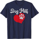 Vintage Dog Milf Cute Red Heart Dog Paw Dog Mom T-Shirt - T-Shirt | Navy
