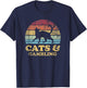 Funny Cats Gambling Vintage Distressed Retro Hobby T-Shirt - T-Shirt | Navy