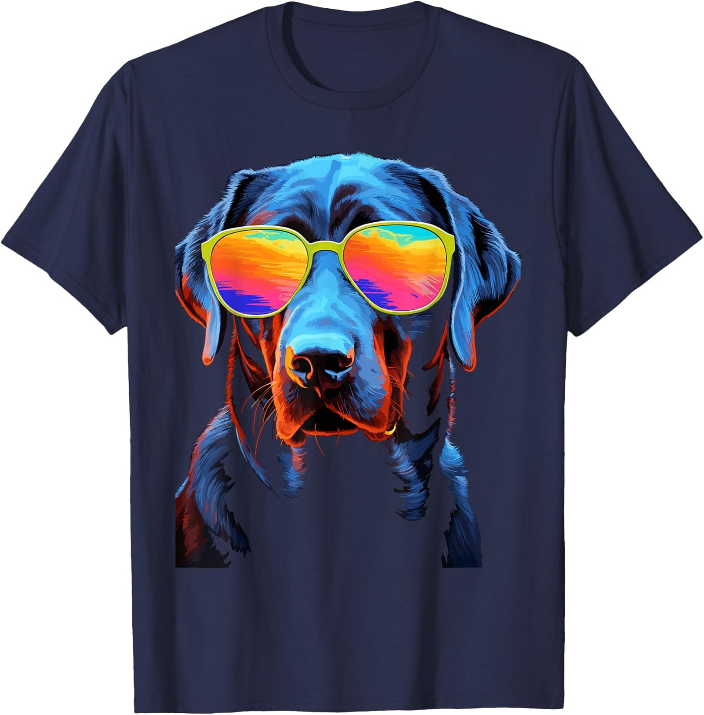 Labrador Retriever Dog with Sunglasses Women Kids T-Shirt - T-Shirt | Navy