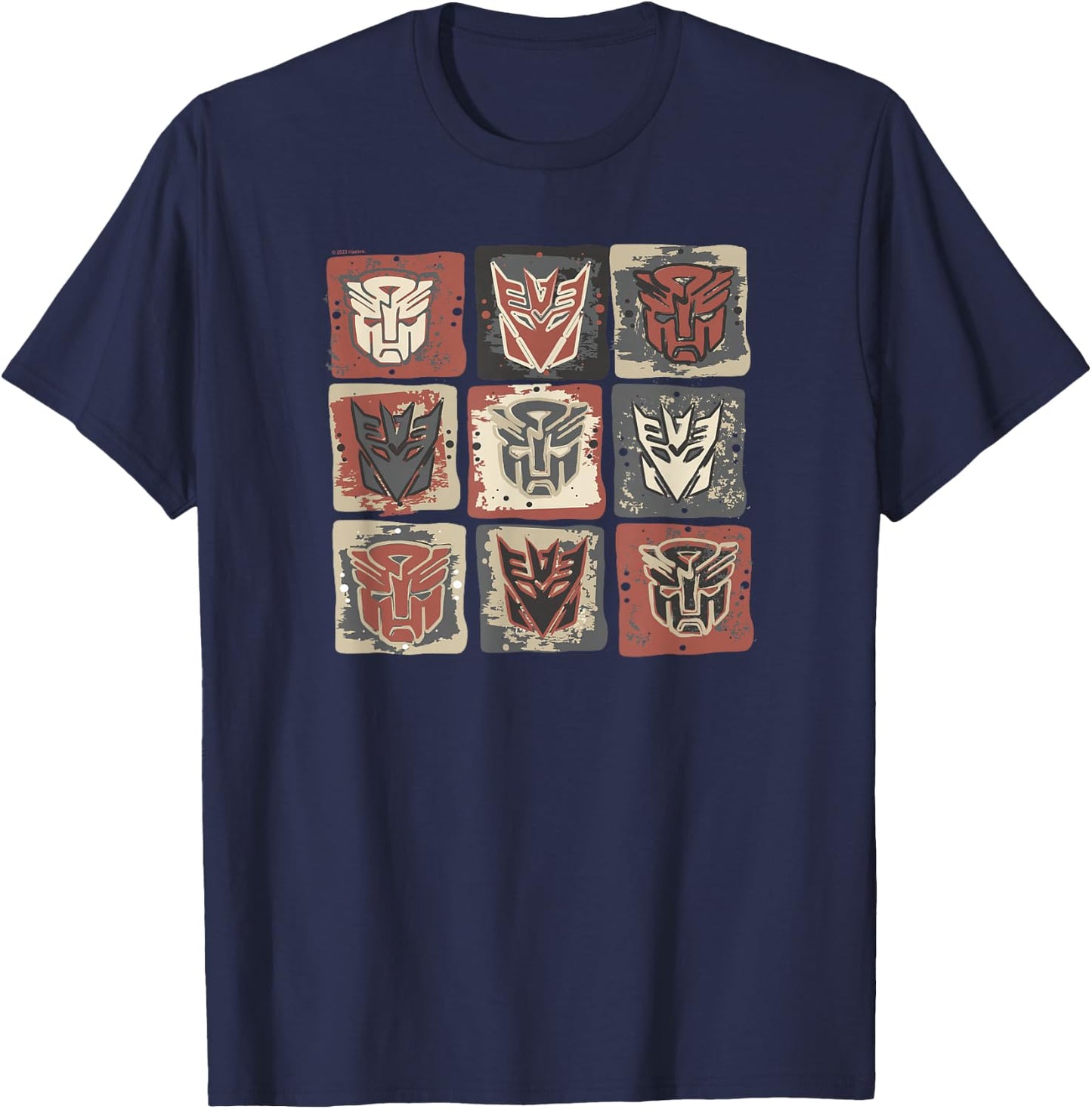 Transformers: Rise of the Beasts Emblems Distressed Collage T-Shirt - T-Shirt | Navy