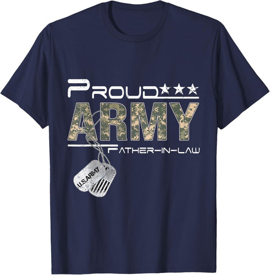Proud Army Father-In-Law US Army Graduation Father-In-Law T-Shirt - T-Shirt | Navy