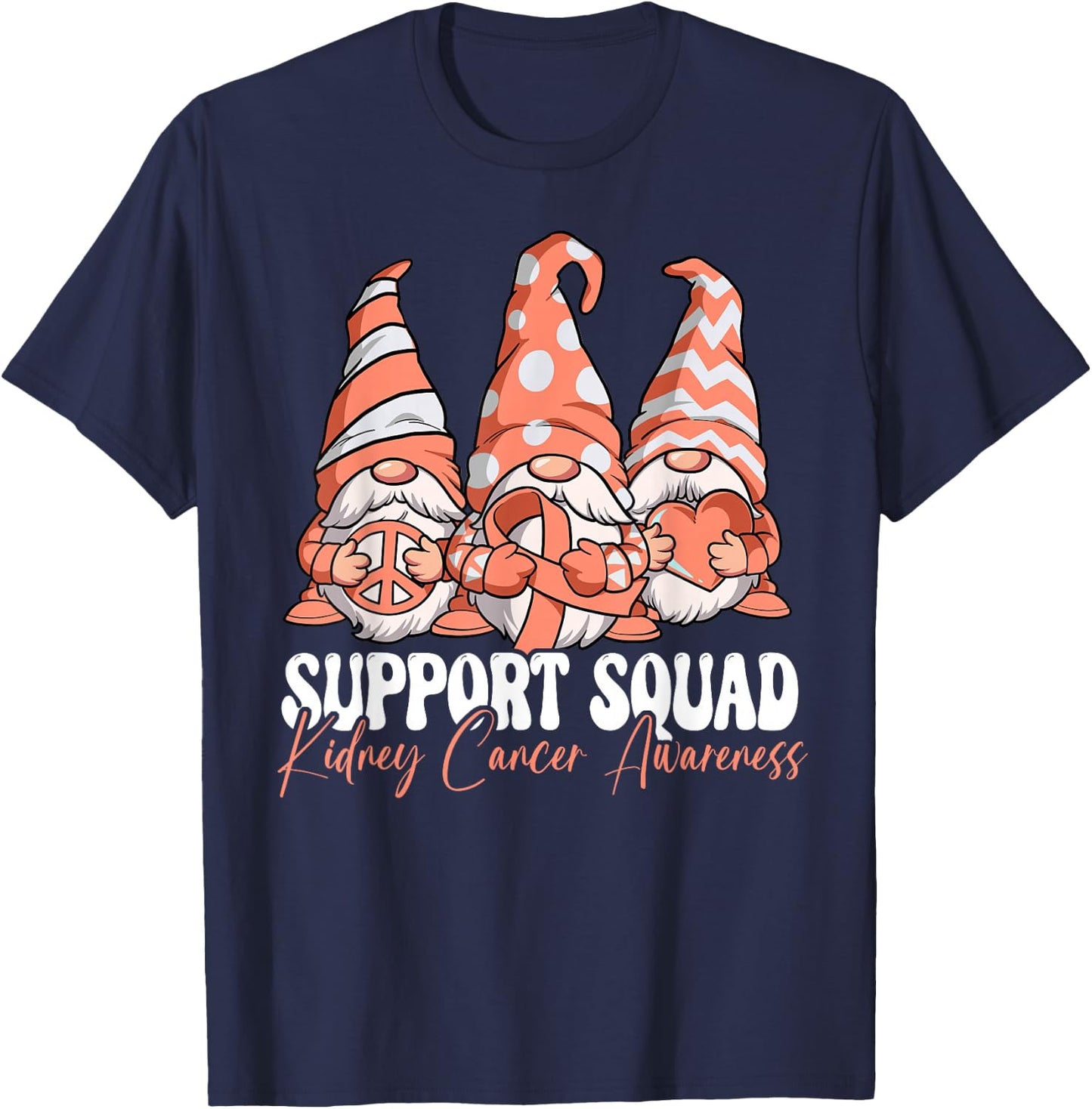 Support Squad Kidney Cancer Awareness T-Shirt - T-Shirt | Navy
