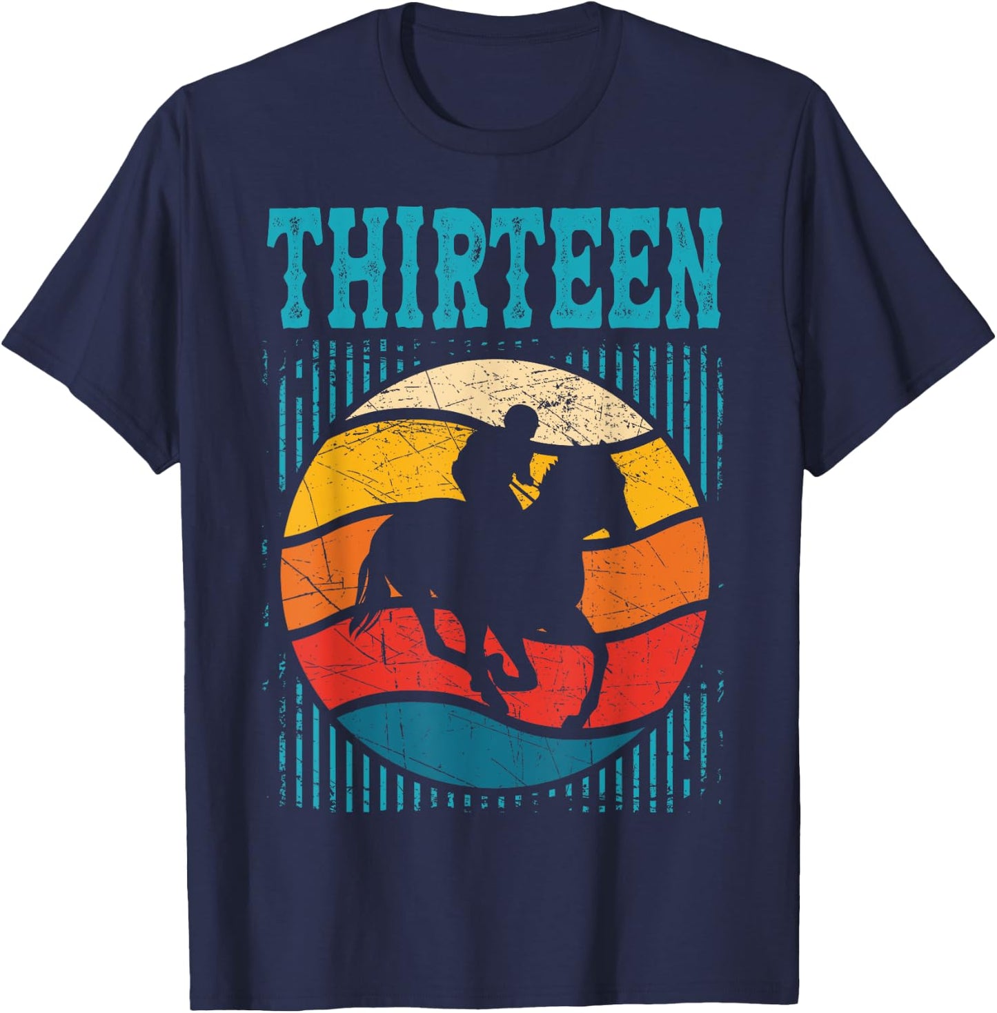 13th Birthday Horse Rider Fan 13 Years old Girls Boys T-Shirt - T-Shirt | Navy