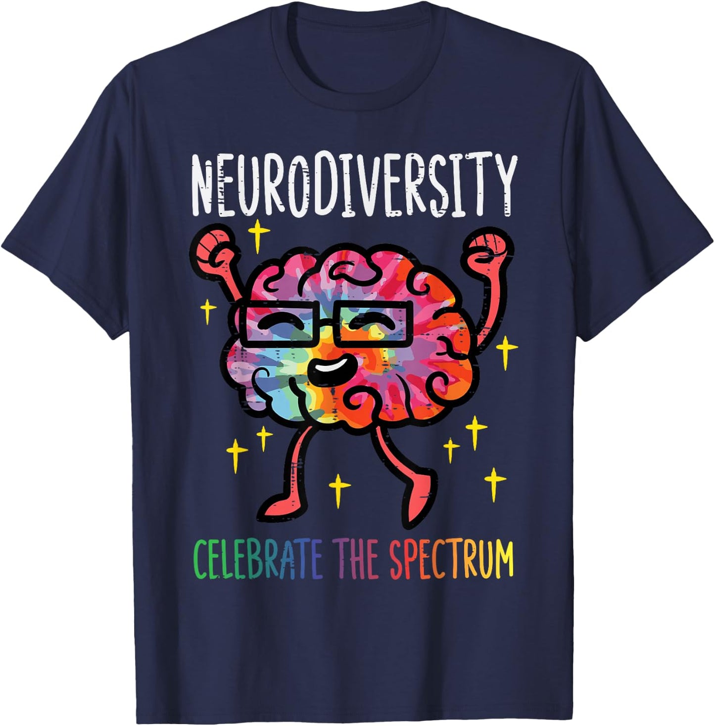 Neurodiversity Brain Autism Awareness ASD ADHD Men Women Kid T-Shirt - T-Shirt | Navy