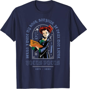 Disney Hocus Pocus Halloween Winifred Sanderson Want My Book T-Shirt - T-Shirt | Navy