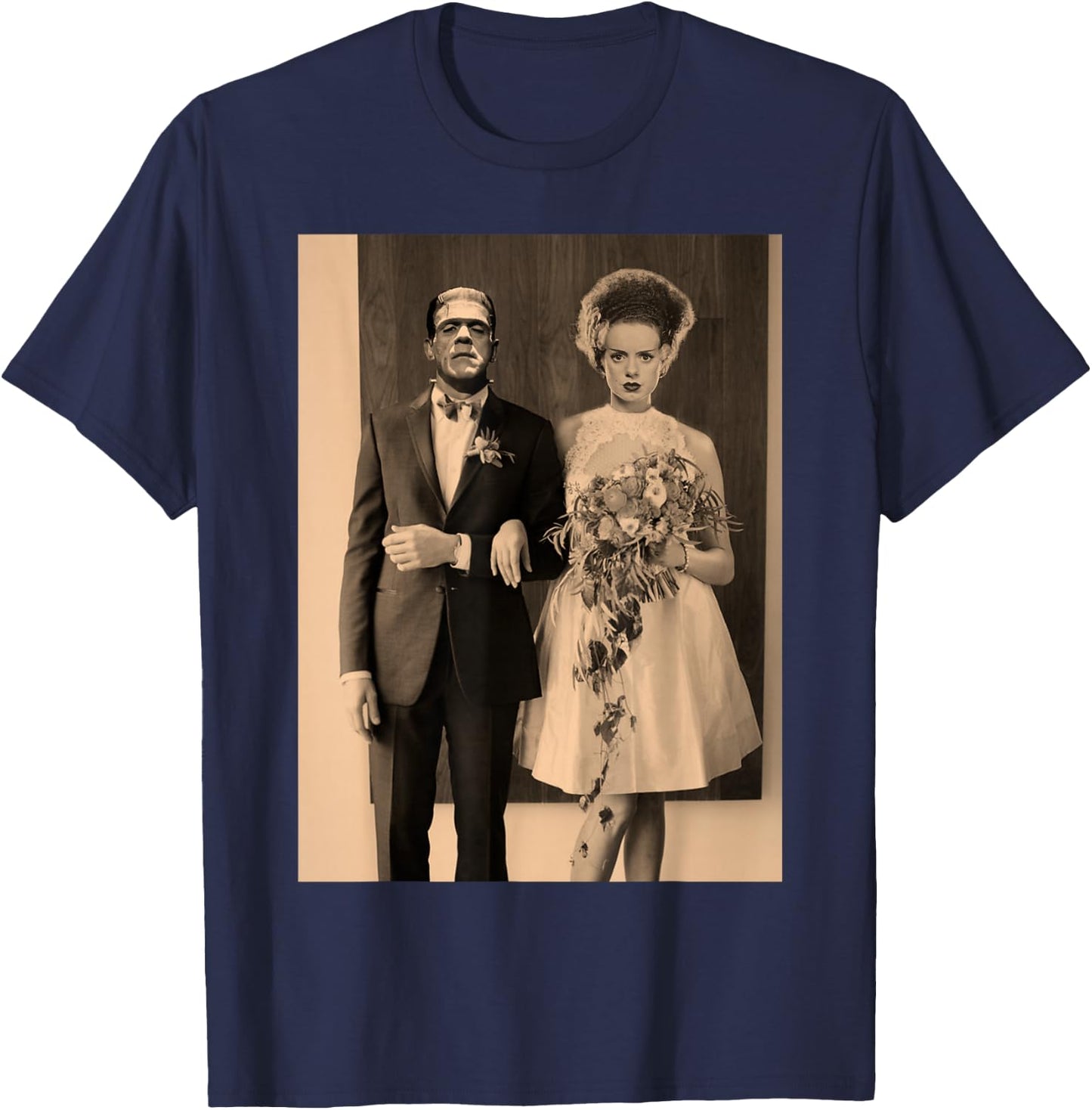 Dapper Frankenstein Wedding Day - Monster Halloween T-Shirt - T-Shirt | Navy