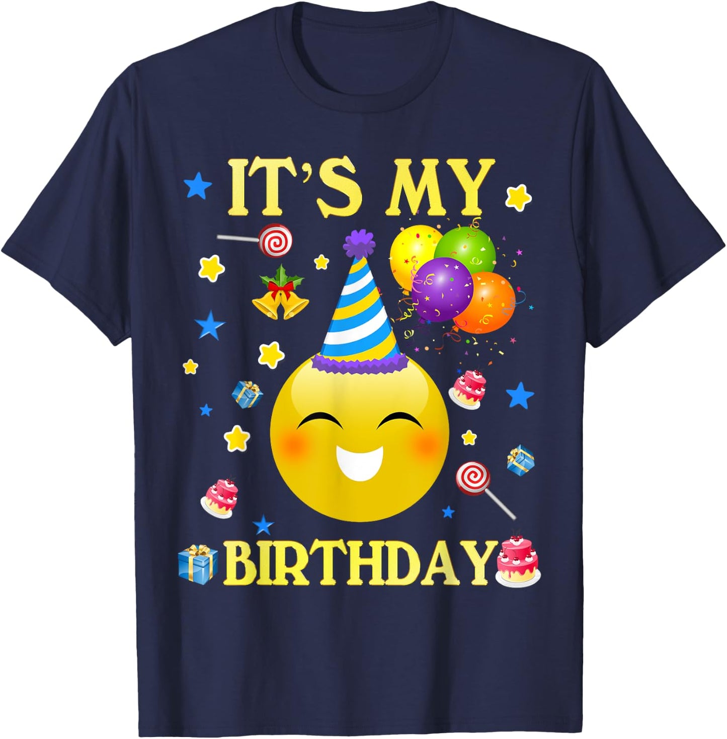Funny It's My Birthday Cute Shirt Women Men Boy Girl T-Shirt - T-Shirt | Navy