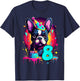 French Bulldog Dog 8th Birthday Themed Party 8 Years Old T-Shirt - T-Shirt | Navy
