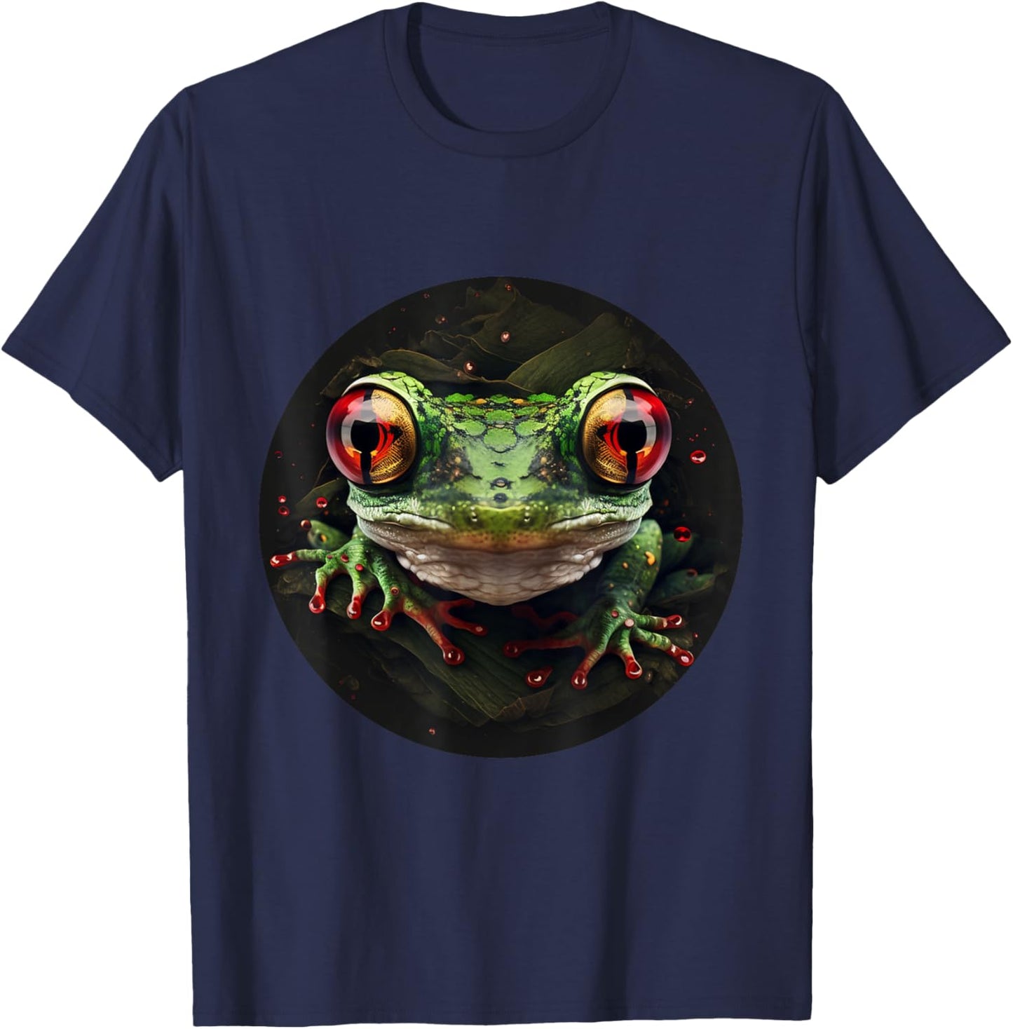 Red Eyed Tree Frog Leaping Frog Rainforest Amphibian T-Shirt - T-Shirt | Navy