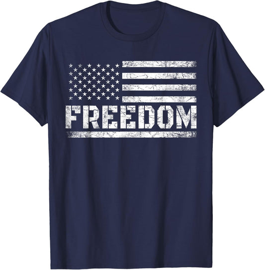 Freedom Top USA American Flag Top Freedom T-Shirt - T-Shirt | Navy