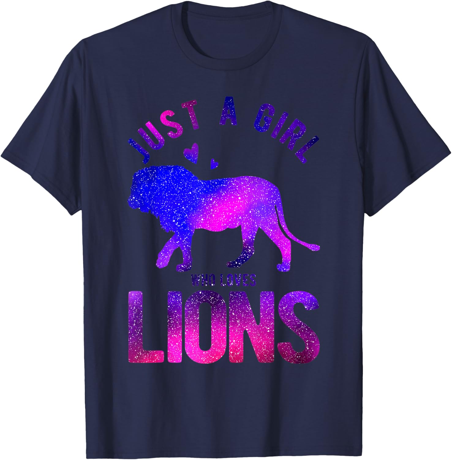Just A Girl Who Loves Lion Lover Funny Lion Girl T-Shirt - T-Shirt | Navy