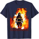 Firefighter Flames - Firefighter & Fireman T-Shirt - T-Shirt | Navy