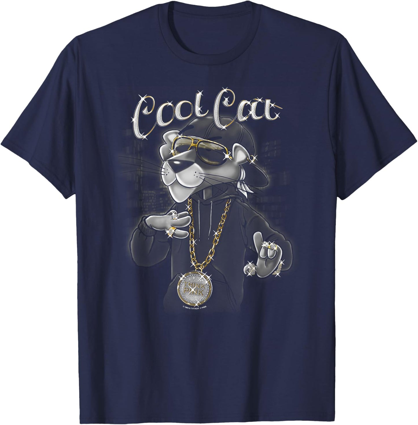 Pink Panther Cool Cat T-Shirt - T-Shirt | Navy